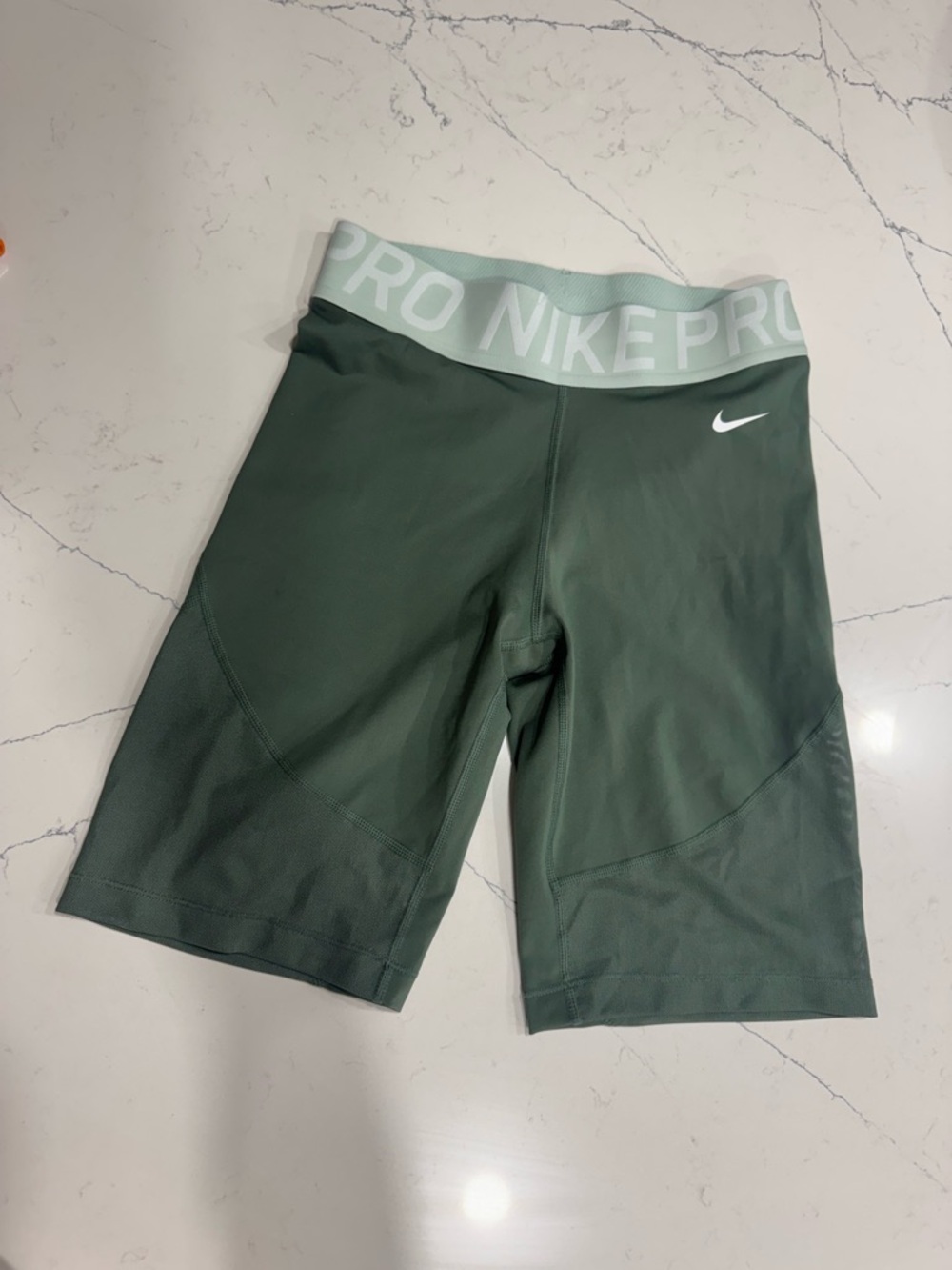 Nike Pro Olive Green Compression Bike Shorts With Mesh Detailing